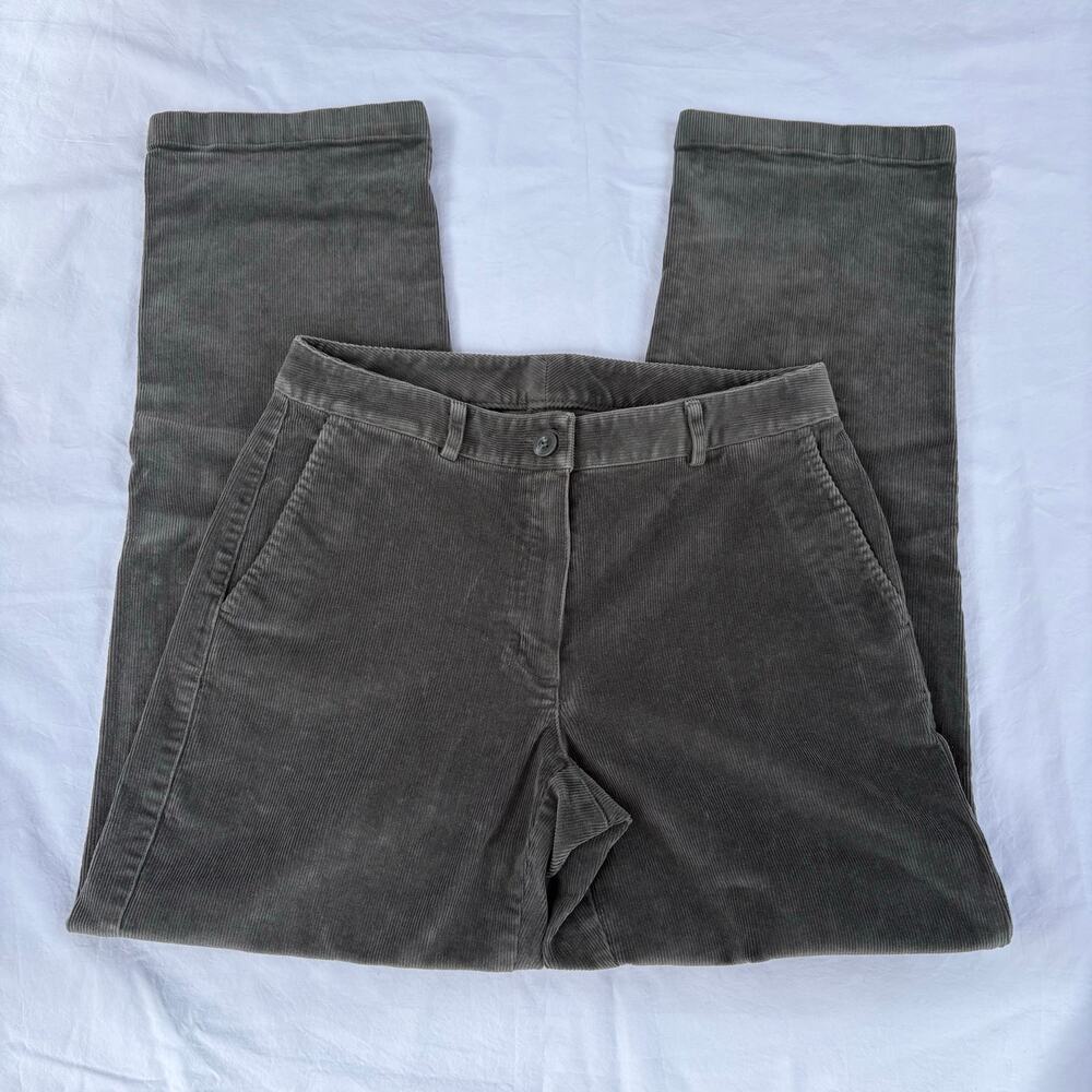 L.L.Bean Favorite Fit Women’s Gray Corduroy Pants Size 4 Regular Straight Leg
